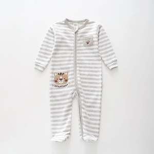 Belle mignon automne bébé mignon dessin animé barboteuses doux infantile bébé filles combinaisons entièrement tissé unisexe couleur unie barboteuses robes - Product Image 3