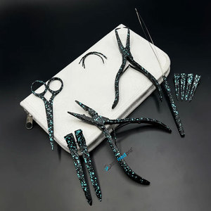 Custom Color Coated <b>Micro</b> Loop Hair <b>Extension</b> Plier Kit Quick Hair Parting Scissor Stainless Steel <b>Micro</b> Hair <b>Extension</b> Tools - Product Image 5