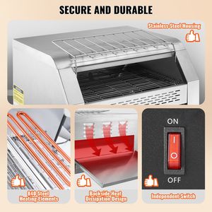 Heavy Duty Commercial Conveyor <b>Toaster</b> Oven 450 Slices/Hour Stainless Steel Conveyor Belt <b>Toaster</b> 220V for Hotels and Bakeries - Product Image 5