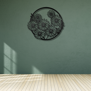 Décoration d'intérieur, artisanat, accessoires pour le salon, décoration murale en métal en forme de fleur - Product Image 3