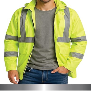 Veste de travail d'hiver pour hommes personnalisée, haute visibilité, réfléchissante, à capuche, avec logo personnalisé, en spandex/polyester - Product Image 3