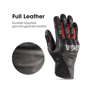 Guantes de Motociclismo para Motociclistas, Guantes Deportivos de Cuero Unisex con Protección Completa para los Dedos, Resistentes al Viento, con Pantalla Táctil y Cierre de Gancho y Bucle - Product Image 4