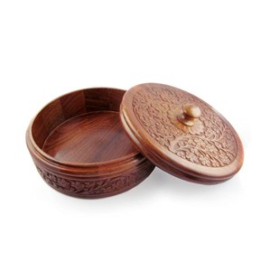 Portavelas hexagonal de madera de Sheesham Aqdus Saleem con borde de latón, hecho a mano, venta al por mayor - Product Image 4