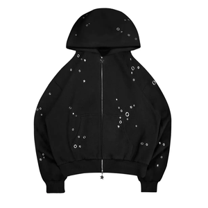 Sudadera con Capucha de Invierno 2026, Personalizada, para Hombre, con Pedrería Reflectante, 100% Algodón, Ecológica y Transpirable, 2 Piezas - Product Image 2