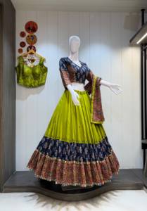 Traditional Indian Wedding <b>Lehenga</b> Choli Set For <b>Women</b> Floor-Length Cotton Loose Fit With Embroidery Design - Product Image 3