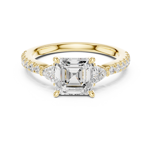 Bague de fiançailles et de promesse SATVIK RATNA 1,5 CT en diamant de laboratoire taille Asscher, plaqué or 14 carats, certifiée IGI, cadeau de luxe - Product Image 3
