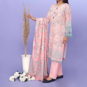 Pantalon de costume Khaddar imprimé numérique pour femmes 3-PC Set Modèle PW4156 - Product Image 2