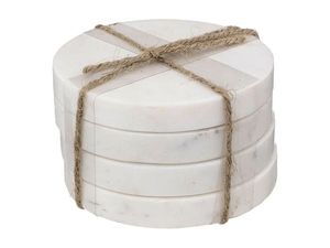 Ensemble de 4 sous-verres blancs en marbre, finition blanche, style élégant, sous-verres décoratifs faits à la main pour la maison - Product Image 5