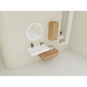 30-Inch Wall Mounted Bathroom Vanity Resin Sink Soft-Close Drawer 09430IMO 30L SC00512IMO C <b>Side</b> Cabinet Included (KD Packing) - Product Image 5