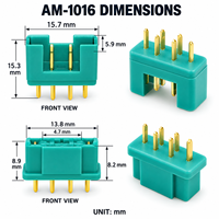 Connecteur d'alimentation hexagonal plaqué or 6 broches AM-1016, paire mâle-femelle, boîtier en nylon pour câblage de modèles d'avions RC