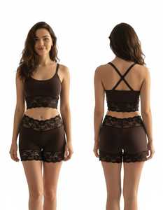 Conjunto de Pijama Corto para Mujer, Ropa de Dormir de Mezcla de Algodón, Suave y Cómoda, Traje de Noche Informal para el Hogar, Venta al por Mayor, Short para Chica - Product Image 3