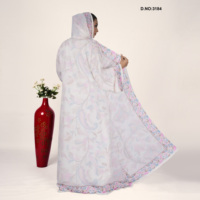 Robe de soirée/formeuse islamique modeste pour femme, longue, à manches longues, en satin et mousseline, imprimé floral, ouverte sur le devant