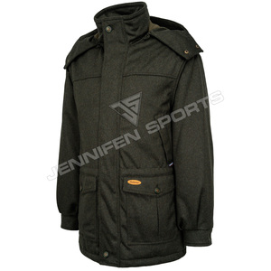 Nuevo Diseño de Abrigo Largo Transpirable de Lana 100% para Hombre, Chaqueta de Caza de Invierno con Capucha Personalizable en Color y Diseño - Product Image 2