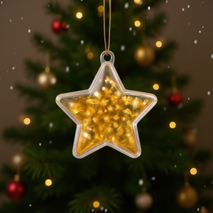 ILAN Ornamento a Stella Trasparente 10cm Decorazione Natalizia Trasparente 1pz - Product Image 3