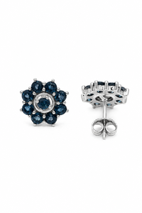 Boucles d'oreilles en topaze bleue en argent sterling 92,5 KLST-31243 - Product Image 2