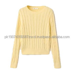 Solid Color Cable <b>Knit</b> Sweater <b>Men</b> Crew Neck Loose Knitted Pullover ODM Winter Warm Pattern 100% Acrylic Anti-Wrinkle Quick Dry - Product Image 6