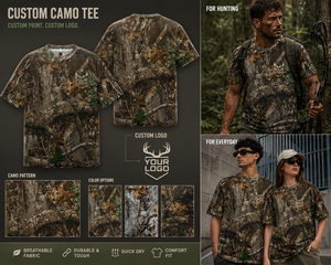 T-shirt camouflage 100% coton pour homme, chasse, streetwear, tee-shirt personnalisé, OEM, vente en gros - Product Image 5