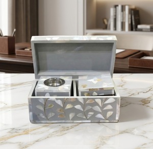 Caja de Incienso Artesanal Ecológica con Incrustaciones de Madreperla Rosa, Aromática, para Fragancia del Hogar - Product Image 3