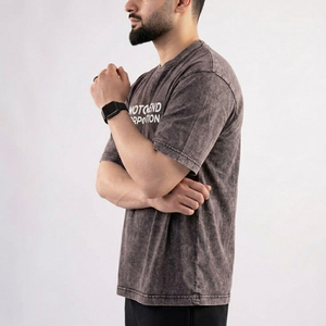 T-shirt à manches courtes pour homme Moto End Corporation, col rond, coupe classique, jersey de coton, imprimé lettres, style décontracté - Product Image 4
