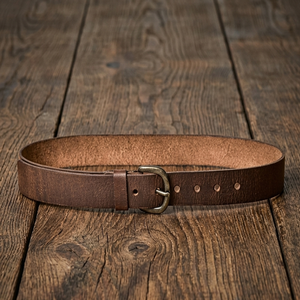 Cinturón de Hombre de Cuero Genuino 100% Real, Hecho a Mano, Marrón Vintage, Ancho, Casual, con Hebilla de Aleación, de Lujo, al por Mayor - Product Image 2