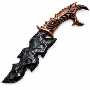 Couteau Athame en Obsidienne Noire Fait Main avec Manche Sculpté Dragon, Couteau Rituel Gothique pour la Sorcellerie - Product Image 4