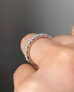 Anillo de Boda de Diamante Moissanite Blanco Redondo y en Forma de Marquesa, Plata de Ley 925, Anillo de Diamante Personalizado y Regalo para Ella - Product Image 3