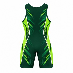<b>Mens</b> <b>Wrestling</b> <b>Singlet</b> One Piece Sleeveless Spandex/Polyester Stretch Breathable Lightweight Athletic Uniform for Team - Product Image 2
