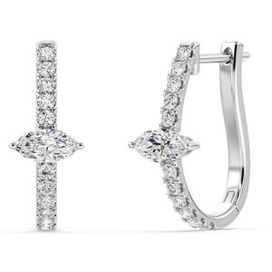 Pendientes de aro con corte marquesa y halo - Product Image 5