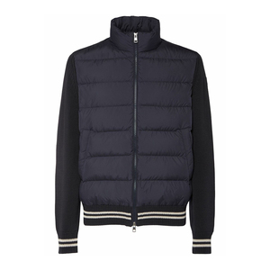 Latest Design Winter <b>Men's</b> <b>Cardigan</b> Down Jacket with Front Logo <b>Hooded</b> Long Sleeve Breathable Puffer for Adults - Product Image 1