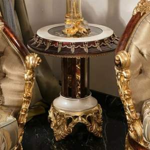 Hot Sale Luxury Hotel & Apartment Eco-Friendly Wood <b>Sofa</b> <b>Set</b> Gold Carvings Elegant European Design for Living Room Furniture - Product Image 6