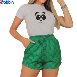 Ensemble 2 pièces tendance et très vendu : T-shirt court ajusté et short de sport décontracté style hip-hop, écologique, pour femme - Product Image 5