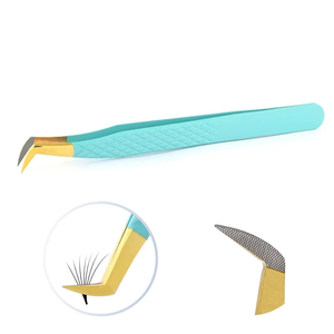 Pinzas Profesionales Premium de Acero Inoxidable para Pestañas, Antimagnéticas, Punta Suave, 10 mm de Longitud, Extensiones Clásicas de Volumen, Personalizadas - Product Image 1