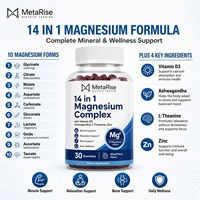 Capsules d'énergie au glycinate de magnésium et à l'ashwagandha, saveur variée, 30 pièces, durée de conservation de 24 mois, stockage à température ambiante, disponible en OEM