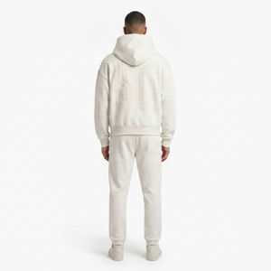 Ensemble sweat à capuche et pantalon streetwear pour homme, coupe oversize et courte, en molleton technique premium, personnalisable, avec fermeture éclair, pour OEM - Product Image 2