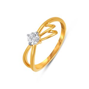 แหวนเพชรทรงอินฟินิตี้ครอสโอเวอร์ ดีไซน์โปร่งลายฉลุ ทองคำขาว 14K แหวนเพชรทรงเรขาคณิตทันสมัย - Product Image 1