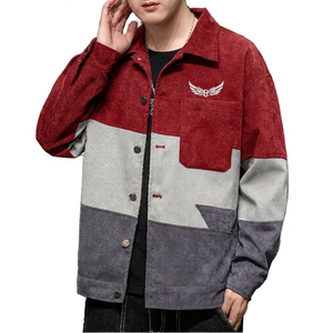 Chaqueta Bomber para Hombre, Impermeable, Ecológica, con Logotipo Frontal, Diseño de Bloques de Color, Cuello Alto, Estilo Casual Holgado para Invierno - Product Image 5