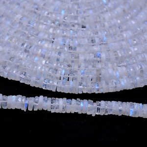 ลูกปัดมูนสโตนขนาด 5 มม.-6 มม. ทรงเฮชิเหลี่ยมเพชรพลอย สีฟ้าธรรมชาติ ขาวรุ้ง มูนสโตนเจมสโตนทรงยางรอนเดลล์ สำหรับทำเครื่องประดับ - Product Image 5