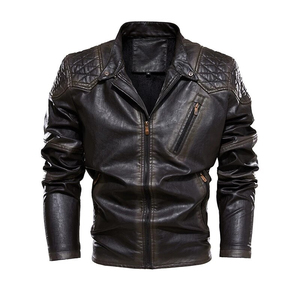 Chaqueta de Cuero para Motociclista Personalizada OEM 2026 para Hombre, Chaqueta de Piel de Oveja Auténtica, Corte Ajustado, con Bolsillos con Cremallera YKK Resistentes - Product Image 1