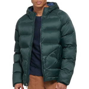 New Custom Design Wholesale Warm Thicken Full Zip up Fleece Jacket <b>Winter</b> Plain <b>Quilted</b> Hooded Bubble Outwear Puffer Jackets - Product Image 1