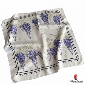 Foulard carré imprimé sur mesure effet soie de haute qualité, fabricant OEM ODM, produits textiles personnalisés Bioko, vente en gros - Product Image 1