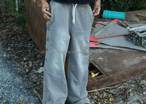 Custom <b>Men's</b> Track Fleece Knitted Cotton Casual Flare <b>Sweat</b> <b>Pants</b> Streetwear Acid Wash Design Lightweight Thickness - Product Image 5