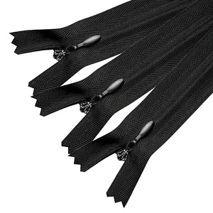 Black Open-End <b>Plastic</b> Zipper Non-Lock <b>Slide</b> for Garment Use High Quality Close-End Nylon Zipper Heavy Duty Garment Dress Skirt - Product Image 1