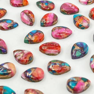 Pierre précieuse naturelle en vrac, cabochon en forme de poire, turquoise Kingman Daliya, taille personnalisée, qualité supérieure AAA+, polie - Product Image 2