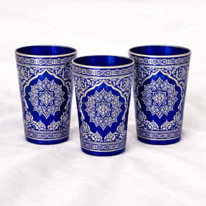 JM INTERNATIONAL Vibrant Souk Mediterranean Glasses Floral Pattern Tea <b>Cup</b> <b>Set</b> of 6 - Product Image 1