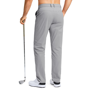 Pantalon de golf gris en toile pour homme, séchage rapide, coupe droite, évacuation de l'humidité, braguette zippée, léger, vêtement de sport pour adultes - Product Image 2