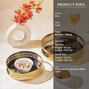 <b>Elephant</b> and Other Pichwai Classical Prints Available Round Wooden Serving Trays Premium - Product Image 3