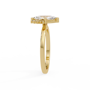 Bagues de fiançailles et de mariage vintage en or massif 14 carats avec diamant de laboratoire taille marquise, certifiées IGI, bijoux personnalisés, vente en gros directe d'usine - Product Image 5