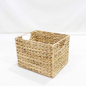 Natural Woven Rattan Storage Basket <b>Square</b> Organizer <b>Bin</b> with Handles for Living Room Bedroom Bathroom - Product Image 1