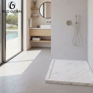 Base de douche rectangulaire moderne en pierre avec couvercle de drain intégré, modèle OEM BST-008A-CARA, fabriqué en Malaisie - Product Image 5