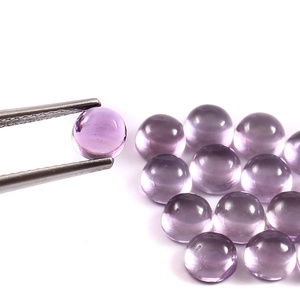 Lot en gros de cabochons ronds en améthyste naturelle brésilienne 6x6 mm, dos plat, calibrés, pierres précieuses en vrac pour la fabrication de bijoux - Product Image 2